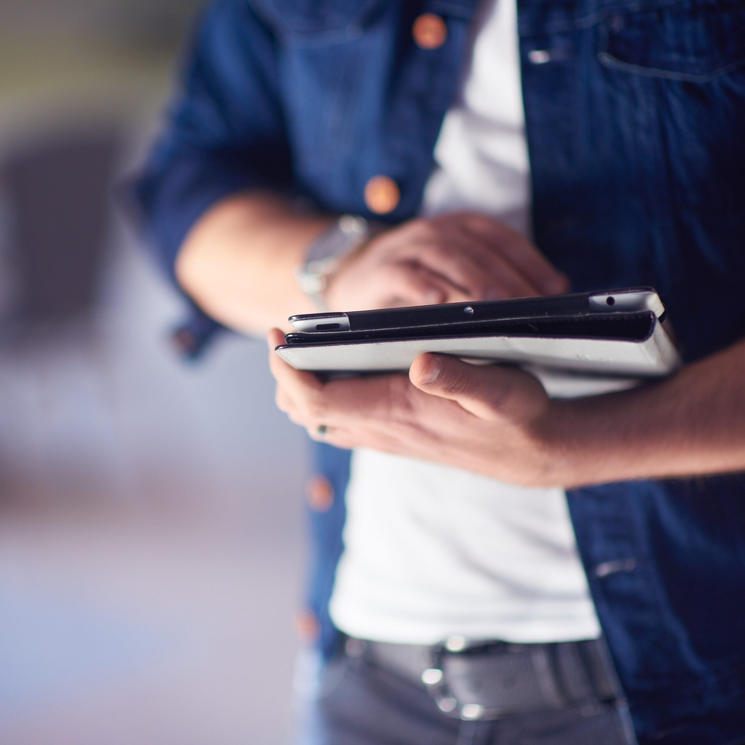 Person using tablet