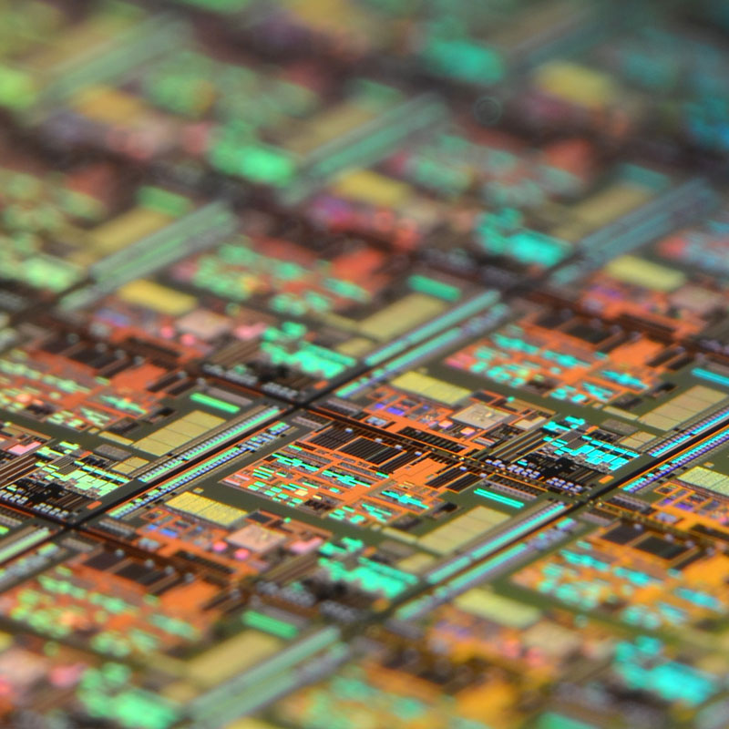 Closeup of microchips