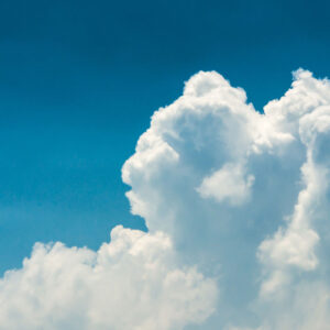 view of a fluffy clouds on the blue sky