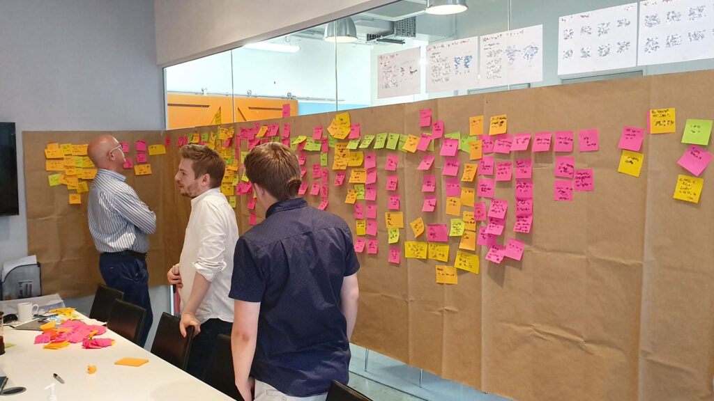 User story mapping session at a client's offices