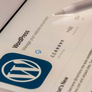 WordPress app download open on a device